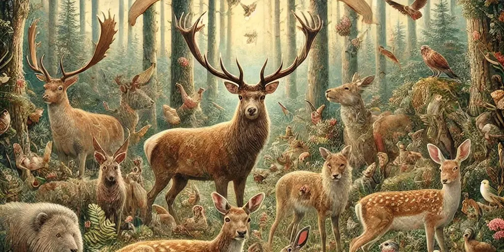 World Wildlife Day A Zephyr website image for "World Wildlife Day". A forest populated with deer, birds, bunnies and elk gatther for their special day.