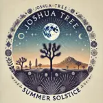 A Zephyr website image of "Joshua Tree Summer Solstice". The image is of Joshua Tree desert beneath a full moon and stars.