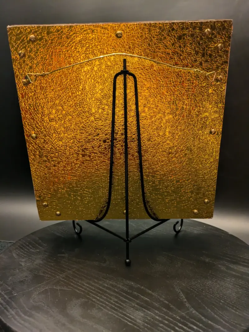 Wenge and Zebra Wood Frame with 'Luminous Noir' Mourning Dove Brood & Tiger Eye Stone Sculpture - Image 14