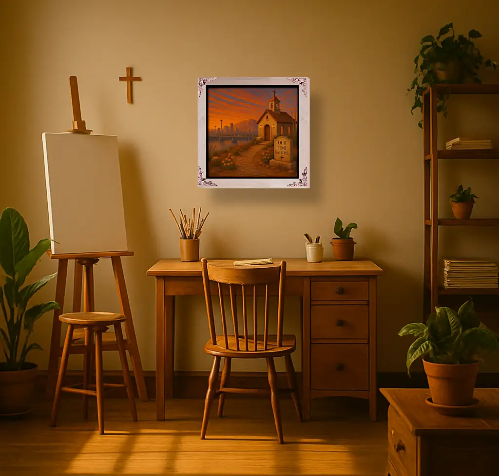 Our Time Has Come - Nevada - Framed Christian Devotional Art (Square) - Image 4