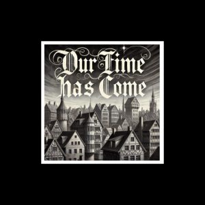 Bovarian town, black and white, square