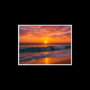 Sunset beach scene, landscape