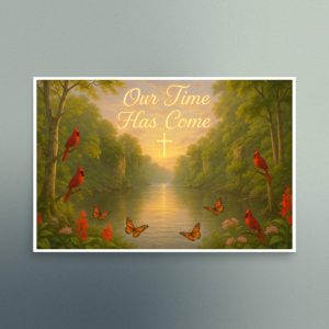 Our Time Has Come - Creek with Birds and Butterflies - Landscape