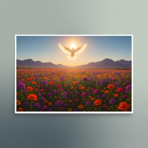 Purple Mountains with Wildflowers and the Holy Spirit - Landscape