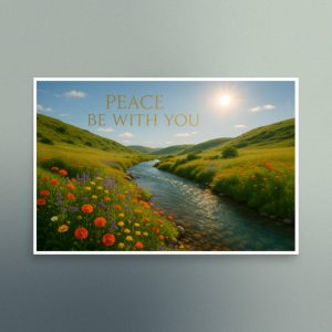 Peace be With You - Rolling Green Hills and Creek - Landscape