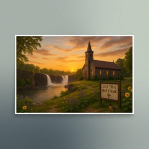 Our Time Has Come - New Jersey Waterfall Scene - Christian Devotional Art Print - Semi Gloss - Rectangle