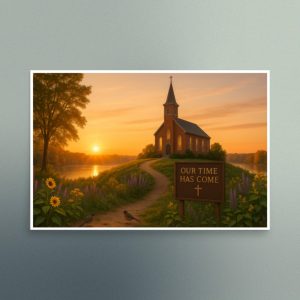 Our Time Has Come - New Hampshire Sunset Scene - Christian Devotional Art Print - Semi Gloss - Rectangle