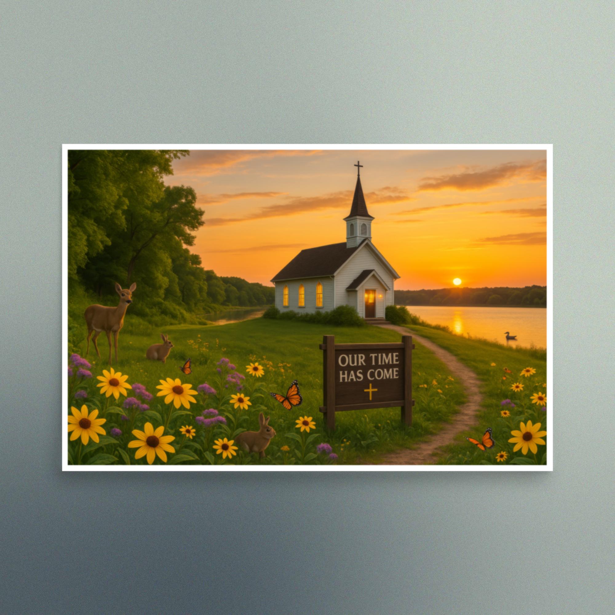 Our Time Has Come - Nebraska Sunset - Christian Devotional Art Print - Semi Gloss - Rectangle