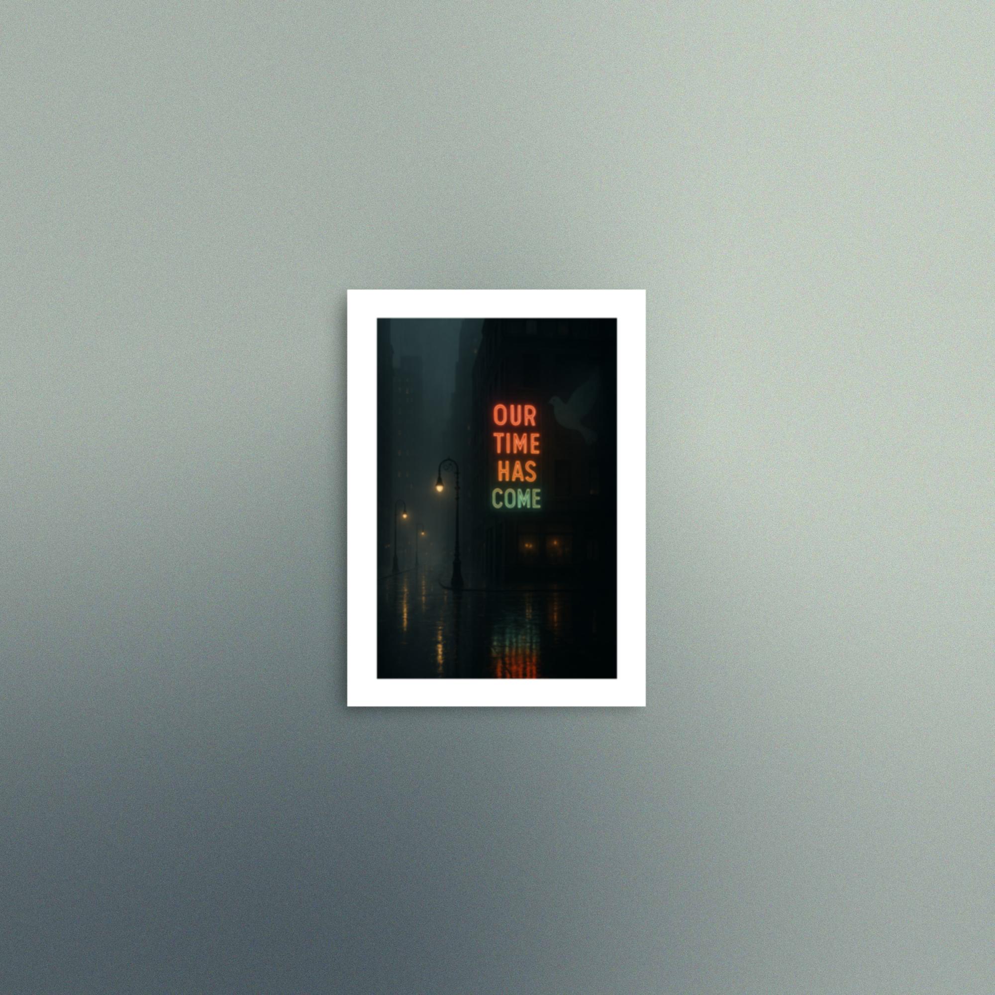 Rainy city night, OTHC neon sign, portrait - Image 3