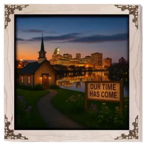 Our Time Has Come - Connecticut - Framed Christian Devotional Art (Square)