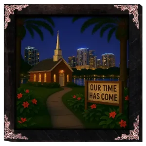 Our Time Has Come - Florida - Framed Christian Devotional Art (Square)