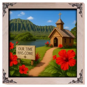 Our Time Has Come - Hawaii - Framed Christian Devotional Art (Square)