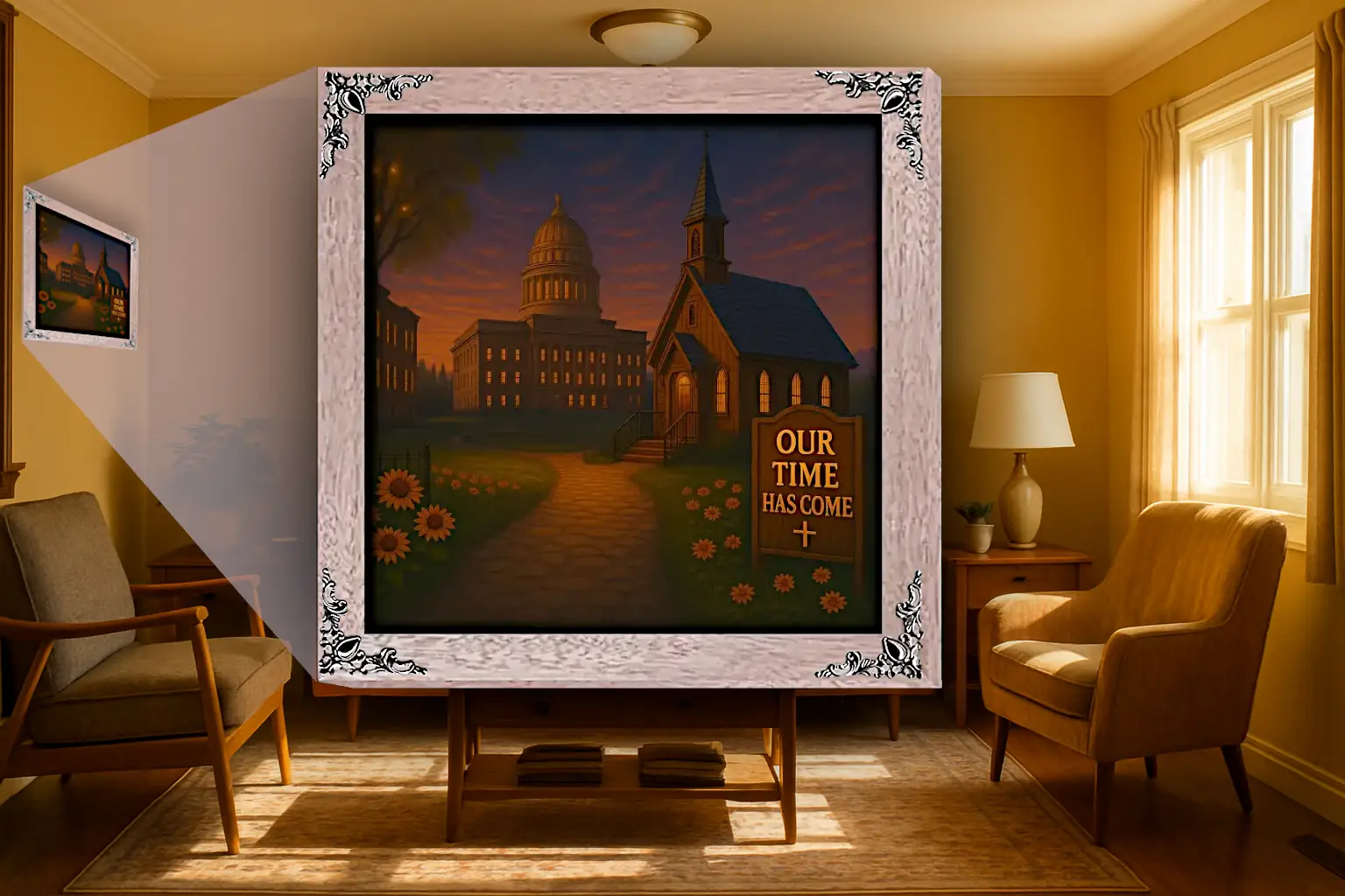 Our Time Has Come - Wyoming - Framed Christian Devotional Art (Square) - Image 4