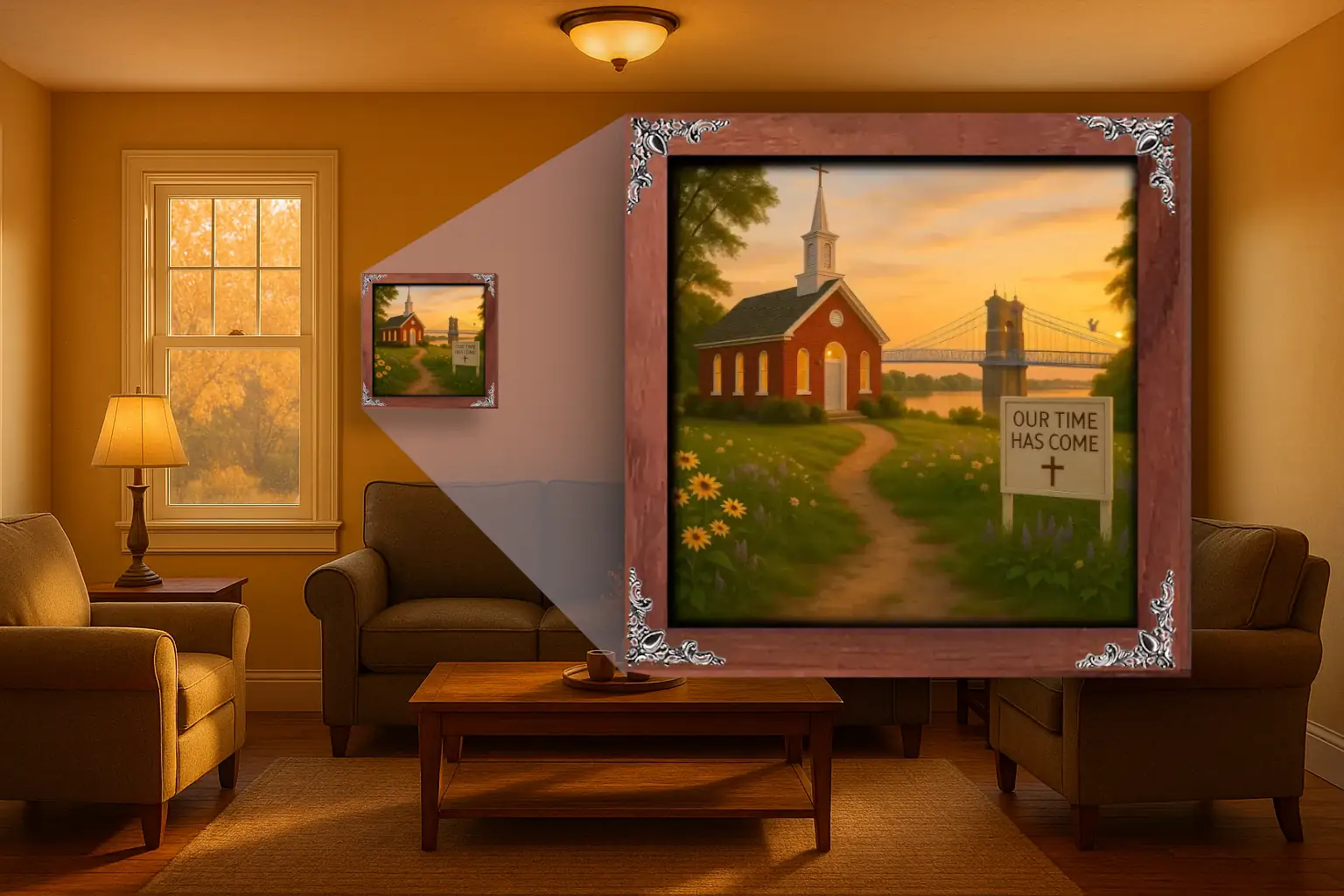 Our Time Has Come - Ohio - Framed Christian Devotional Art (Square) - Image 4