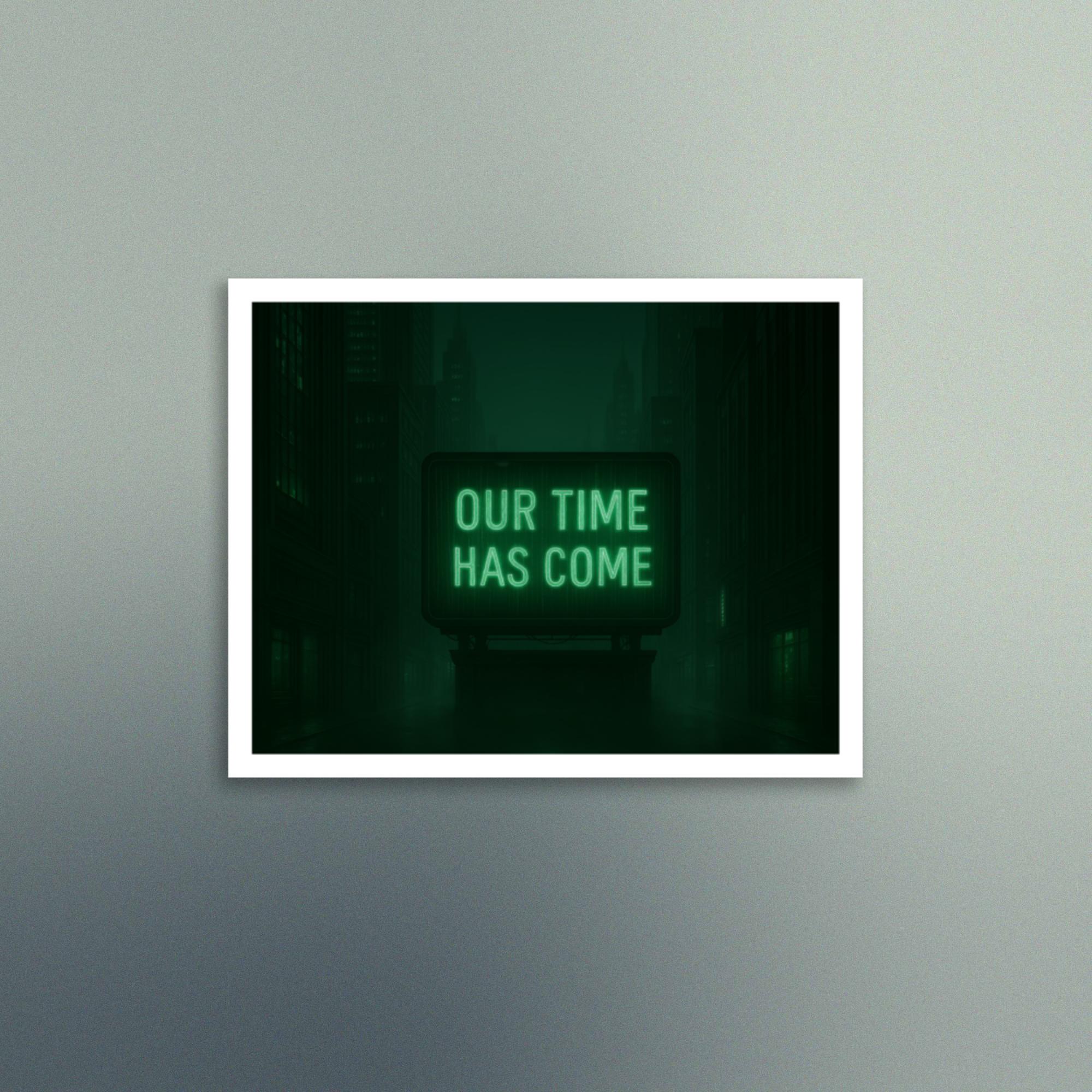 Our Time Has Come - Green Electric Monitor City Scene - Christian Devotional Art Print - Semi Gloss - Rectangle - Image 5