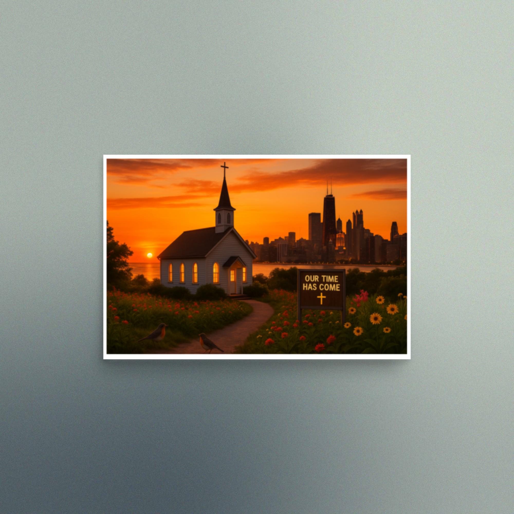 Our Time Has Come - Illinois Sunset - Christian Devotional Art Print - Semi Gloss - Rectangle - Image 2