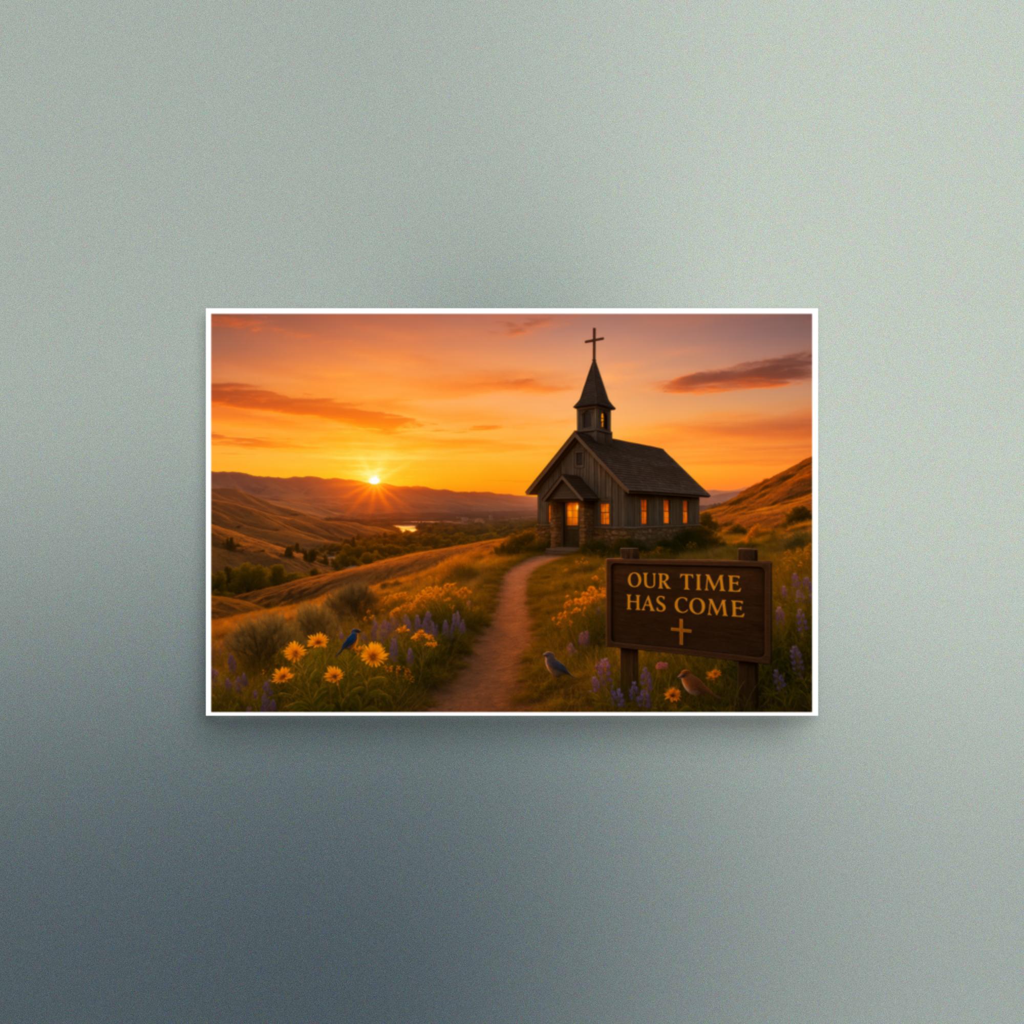 Our Time Has Come - Idaho Spring Sunset - Christian Devotional Art Print - Semi Gloss - Rectangle - Image 2