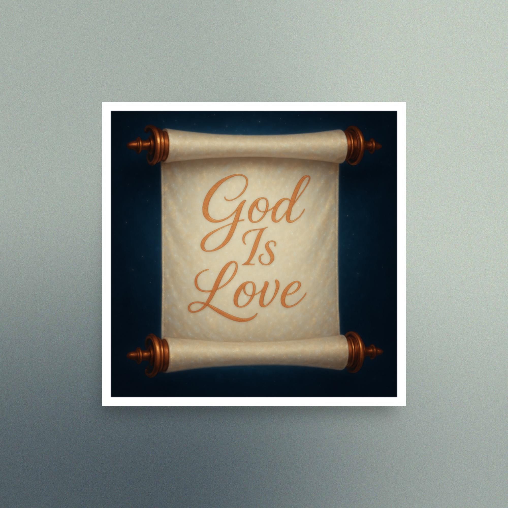God Is Love - Christian Devotional Art Print - Semigloss - Square - Image 4