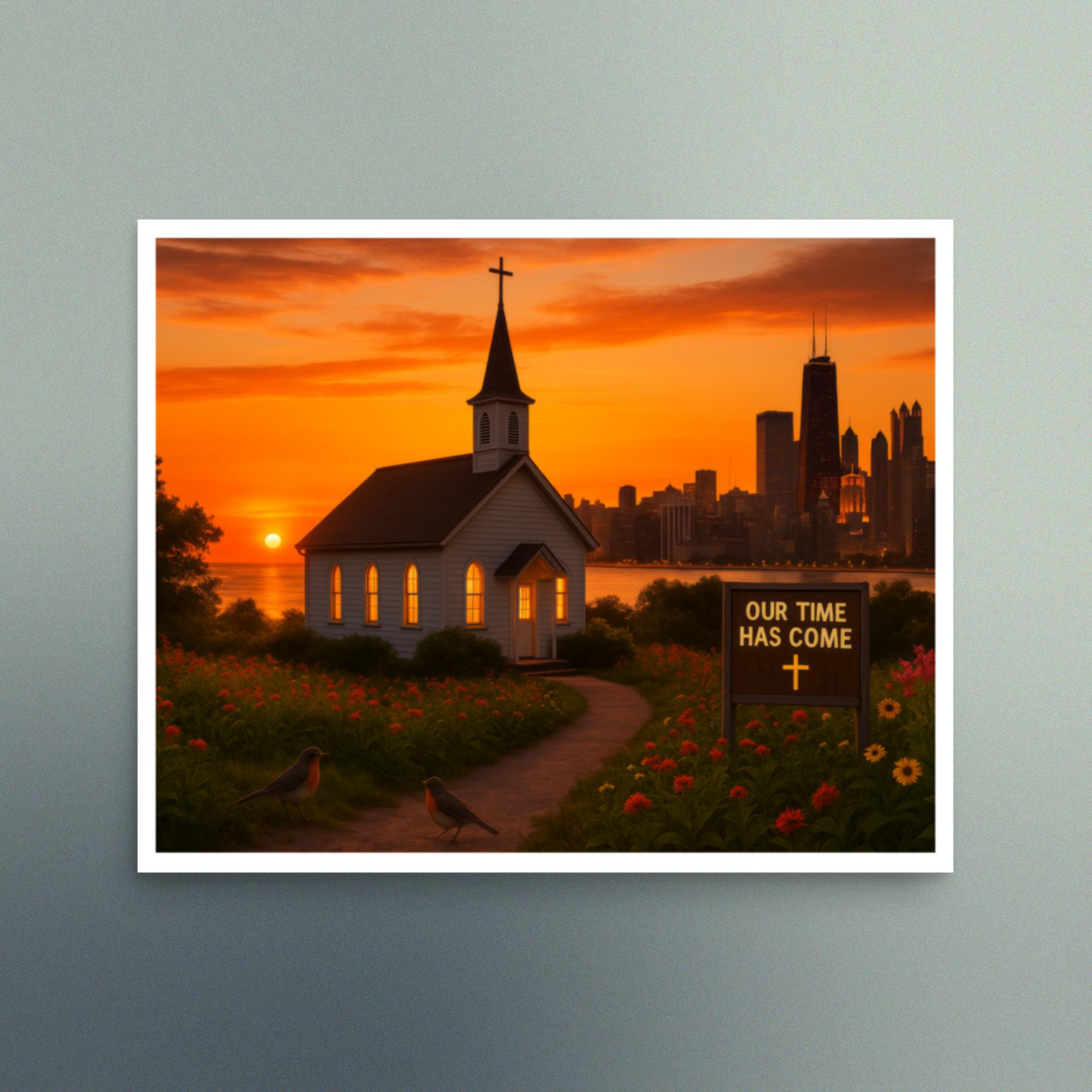 Our Time Has Come - Illinois Sunset - Christian Devotional Art Print - Semi Gloss - Rectangle - Image 3