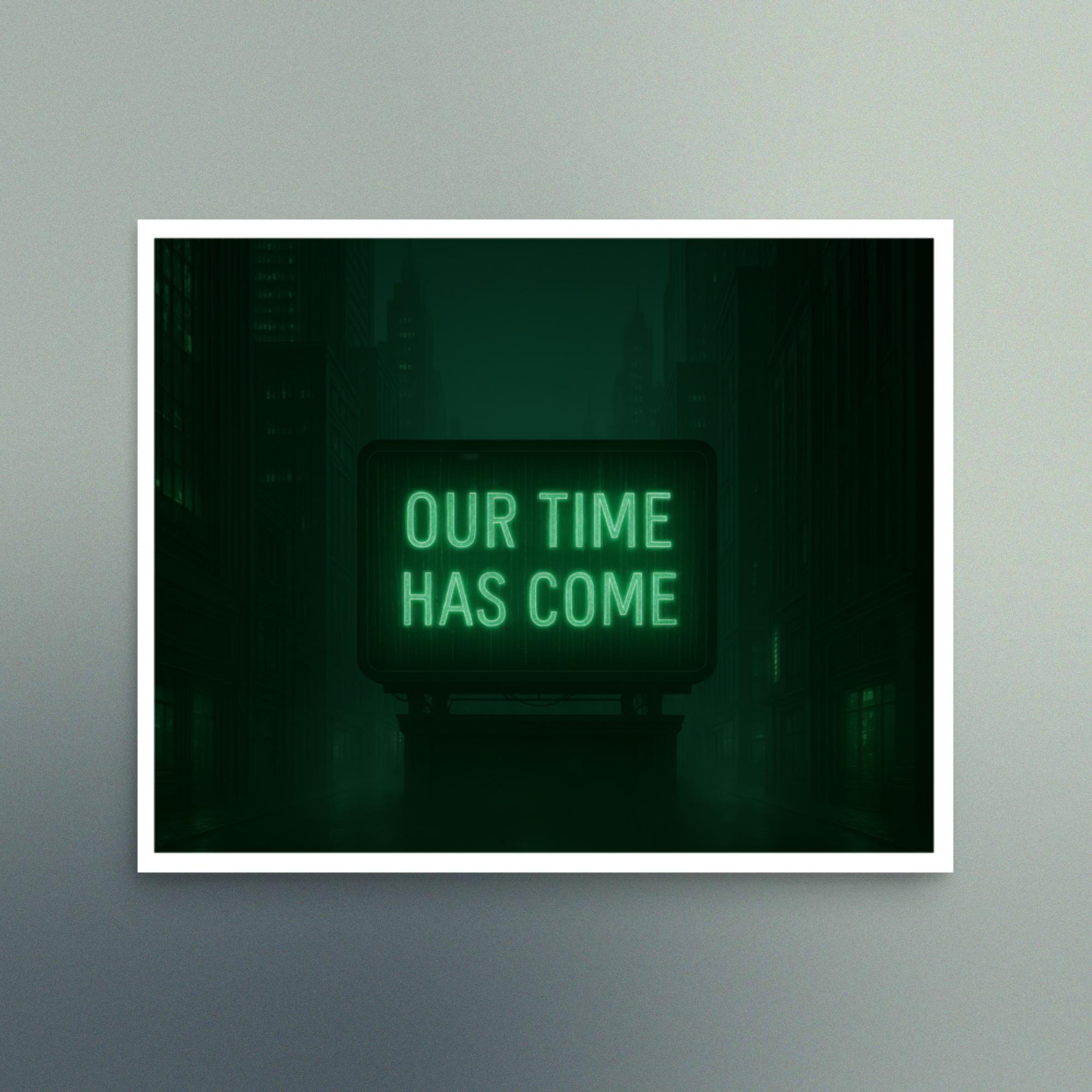 Our Time Has Come - Green Electric Monitor City Scene - Christian Devotional Art Print - Semi Gloss - Rectangle - Image 3