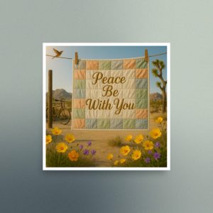 Peace Be with You - American Desert Scene - Christian Devotional Art Print - Semi Gloss - Square