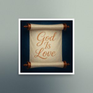 God Is Love - Christian Devotional Art Print - Semigloss - Square