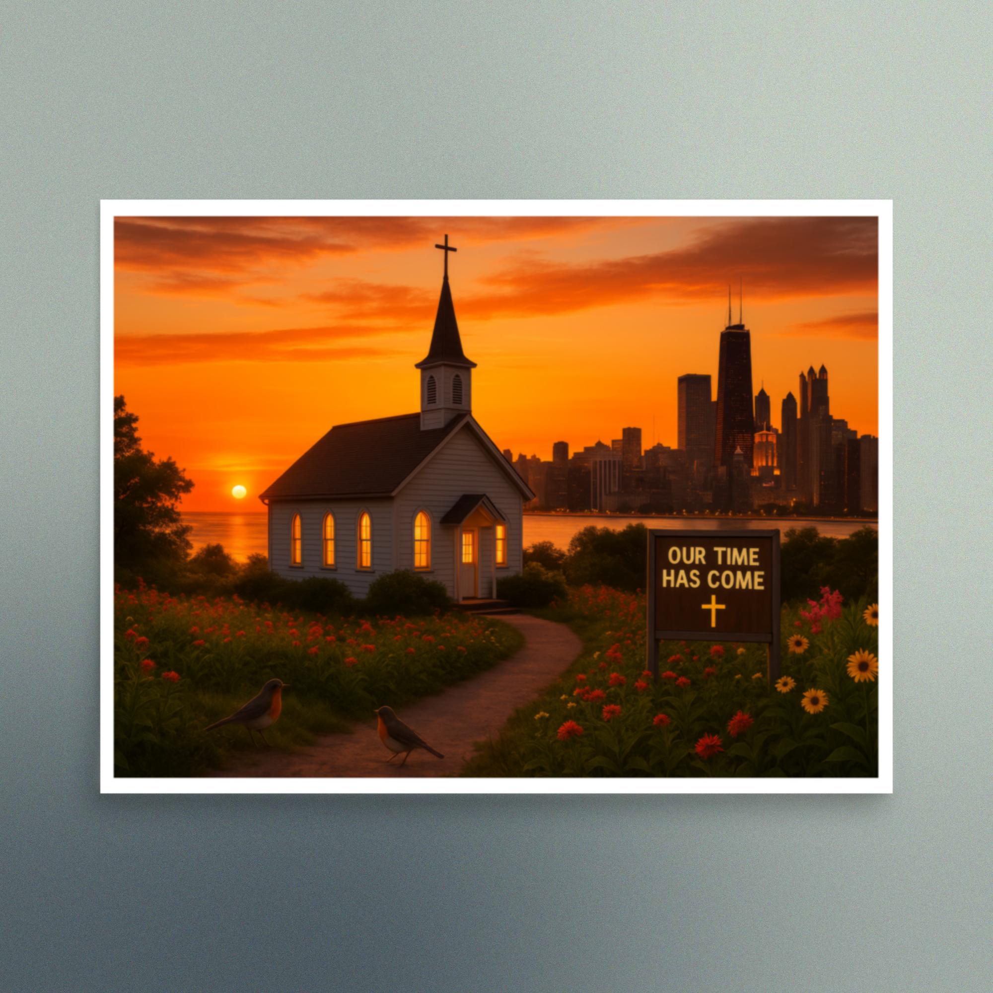 Our Time Has Come - Illinois Sunset - Christian Devotional Art Print - Semi Gloss - Rectangle - Image 4