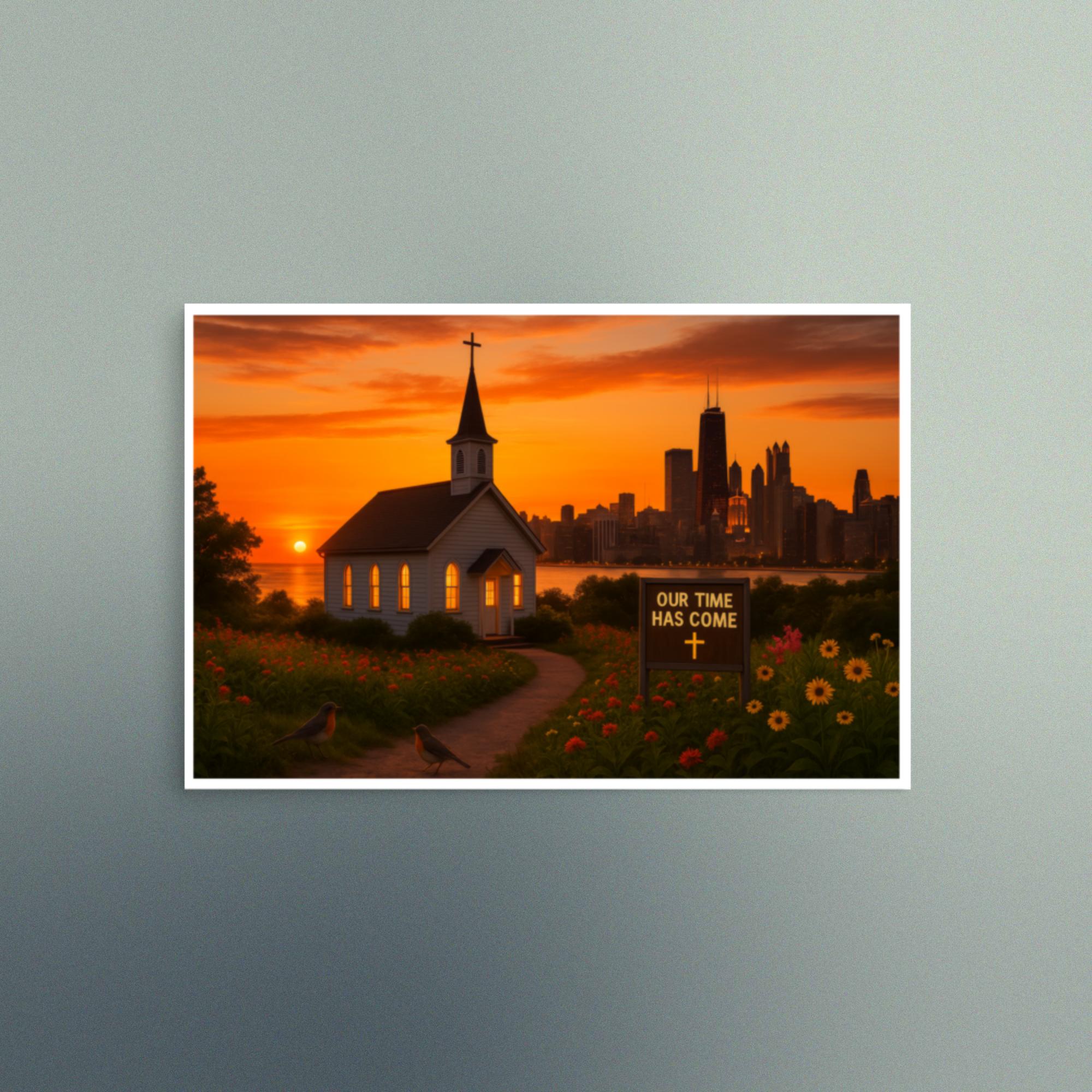 Our Time Has Come - Illinois Sunset - Christian Devotional Art Print - Semi Gloss - Rectangle - Image 5