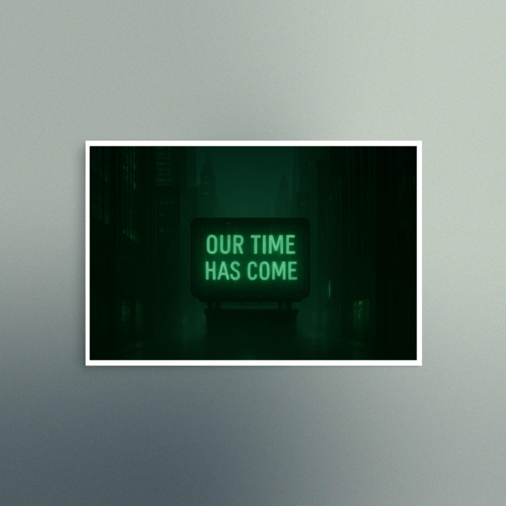 Our Time Has Come - Green Electric Monitor City Scene - Christian Devotional Art Print - Semi Gloss - Rectangle - Image 6