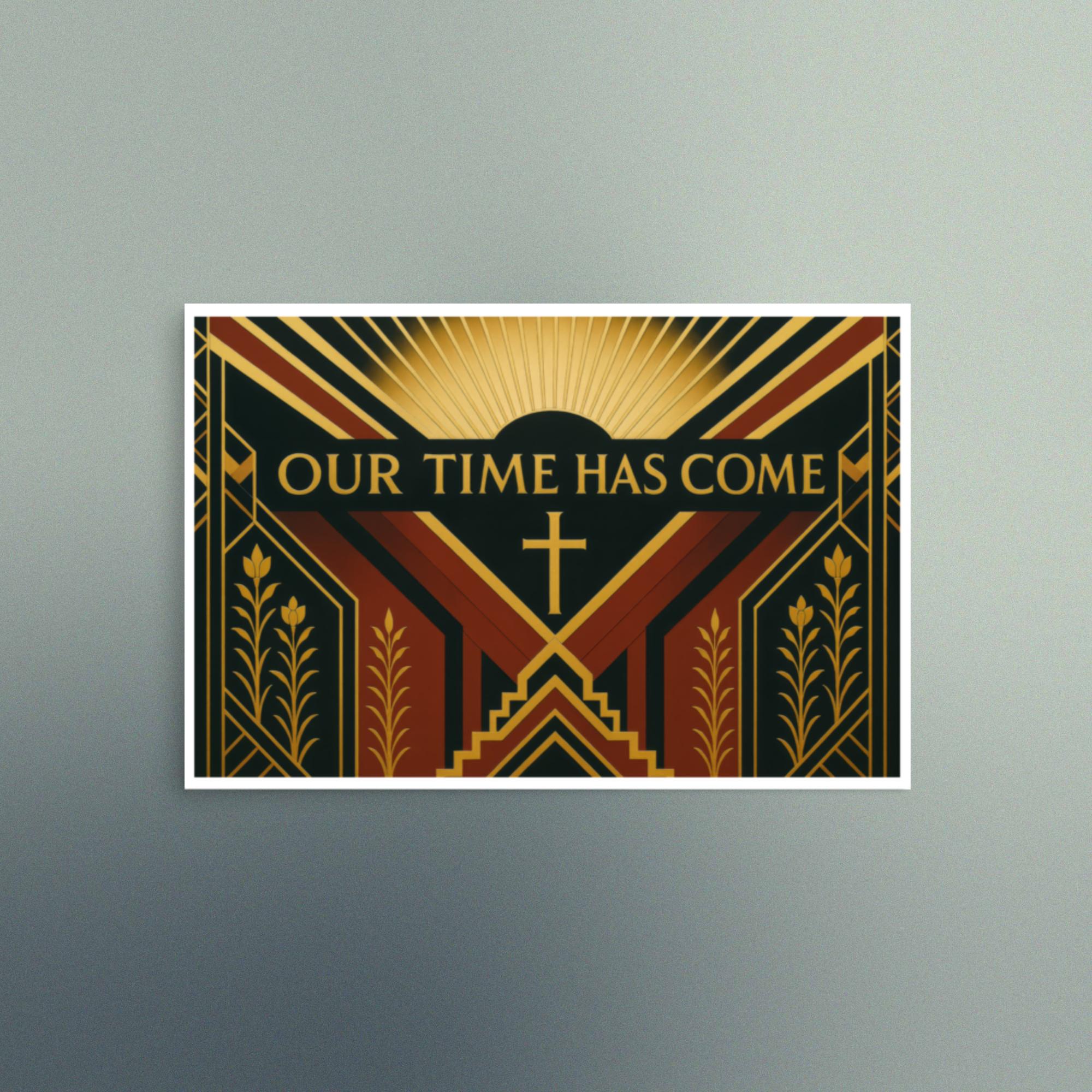 Our Time Has Come - Art Deco Design in Red - Christian Devotional Art Print - Semi Gloss - Rectangle - Image 5