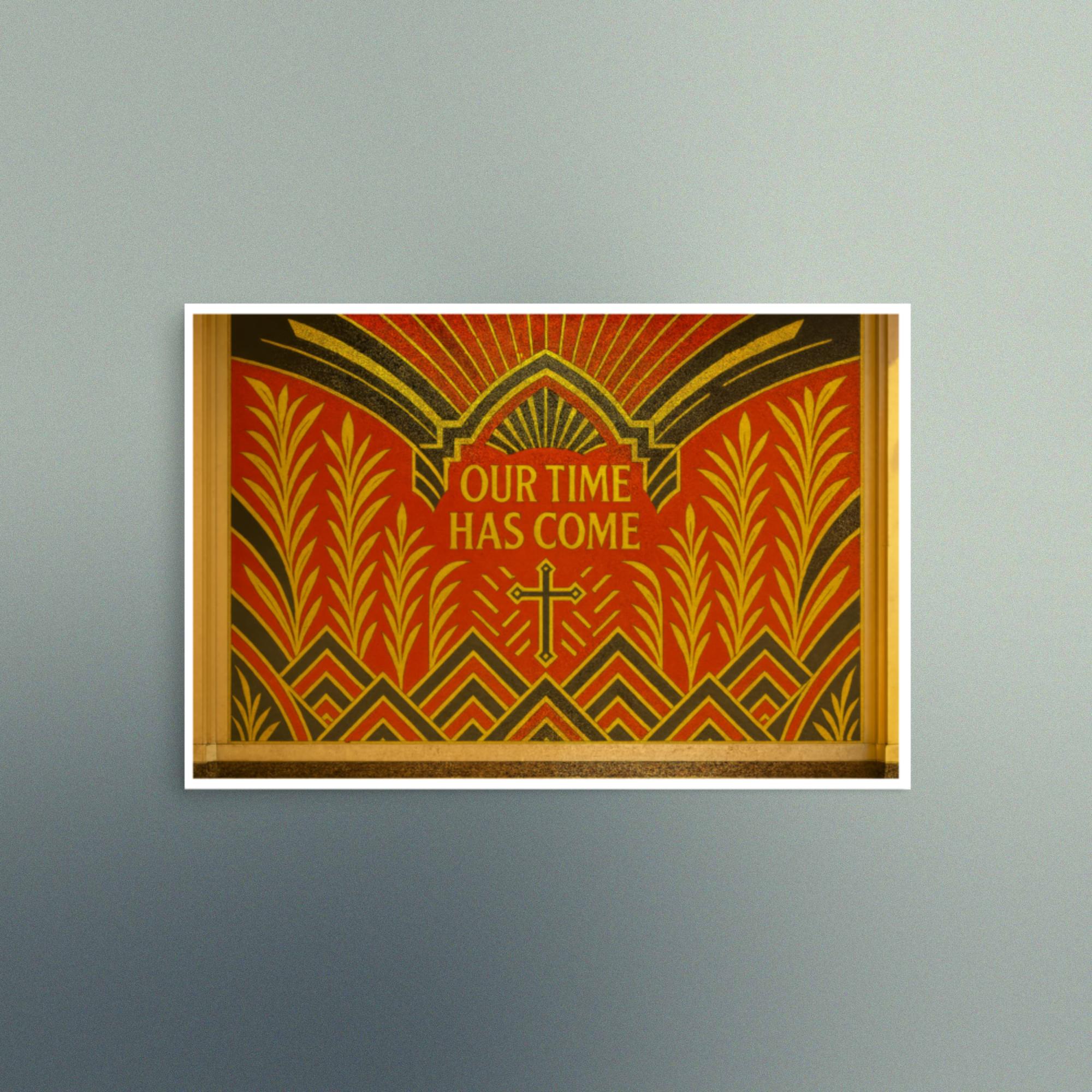 Our Time Has Come - Luminous Art Deco Red and Gold Design - Semi Gloss - Rectangle - Image 3