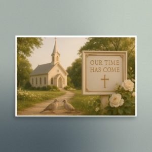Our Time Has Come - White Church Splendor - Christian Devotional Art Print - Semi Gloss - Rectangle