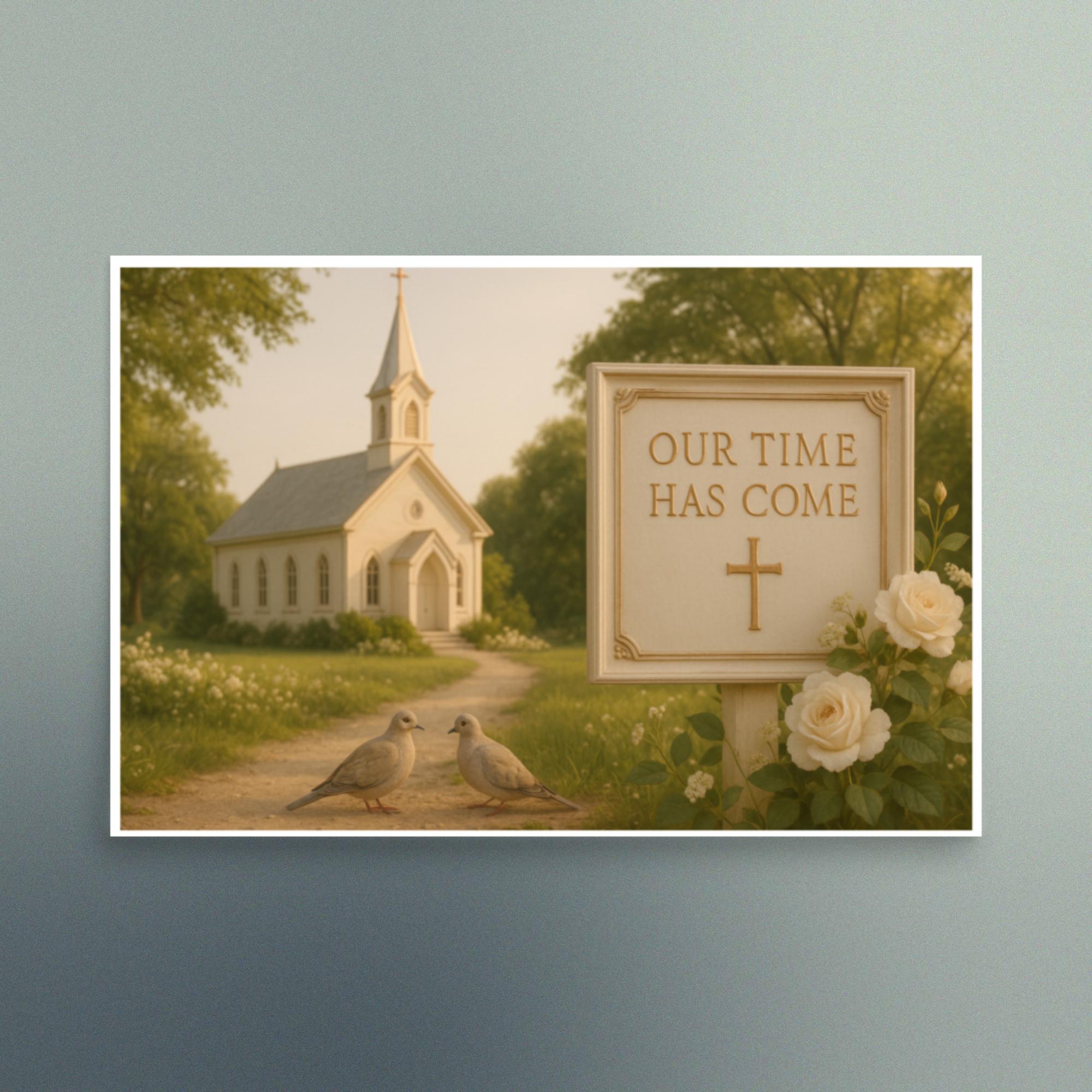 Our Time Has Come - White Church Splendor - Christian Devotional Art Print - Semi Gloss - Rectangle