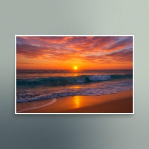 Ocean Shoreline Sunset - Christian Devotional Art Print - Semigloss - Rectangle