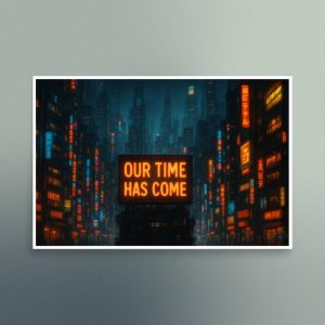 Our Time Has Come - Cosmopolitan Neon District - Christian Devotional Art Print - Semigloss - Rectangle