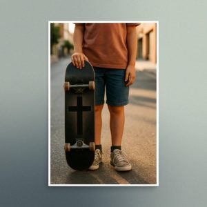 Skateboarding with Faith - Christian Devotional Art Print - Semigloss - Rectangle