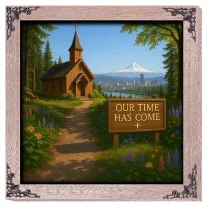 Our Time Has Come - Oregon - Framed Christian Devotional Art (Square)