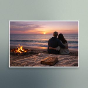 The Beauty of Faith - Glorious Sunset on the Beach - Christian Devotional Art Print - Semi Gloss - Rectangle