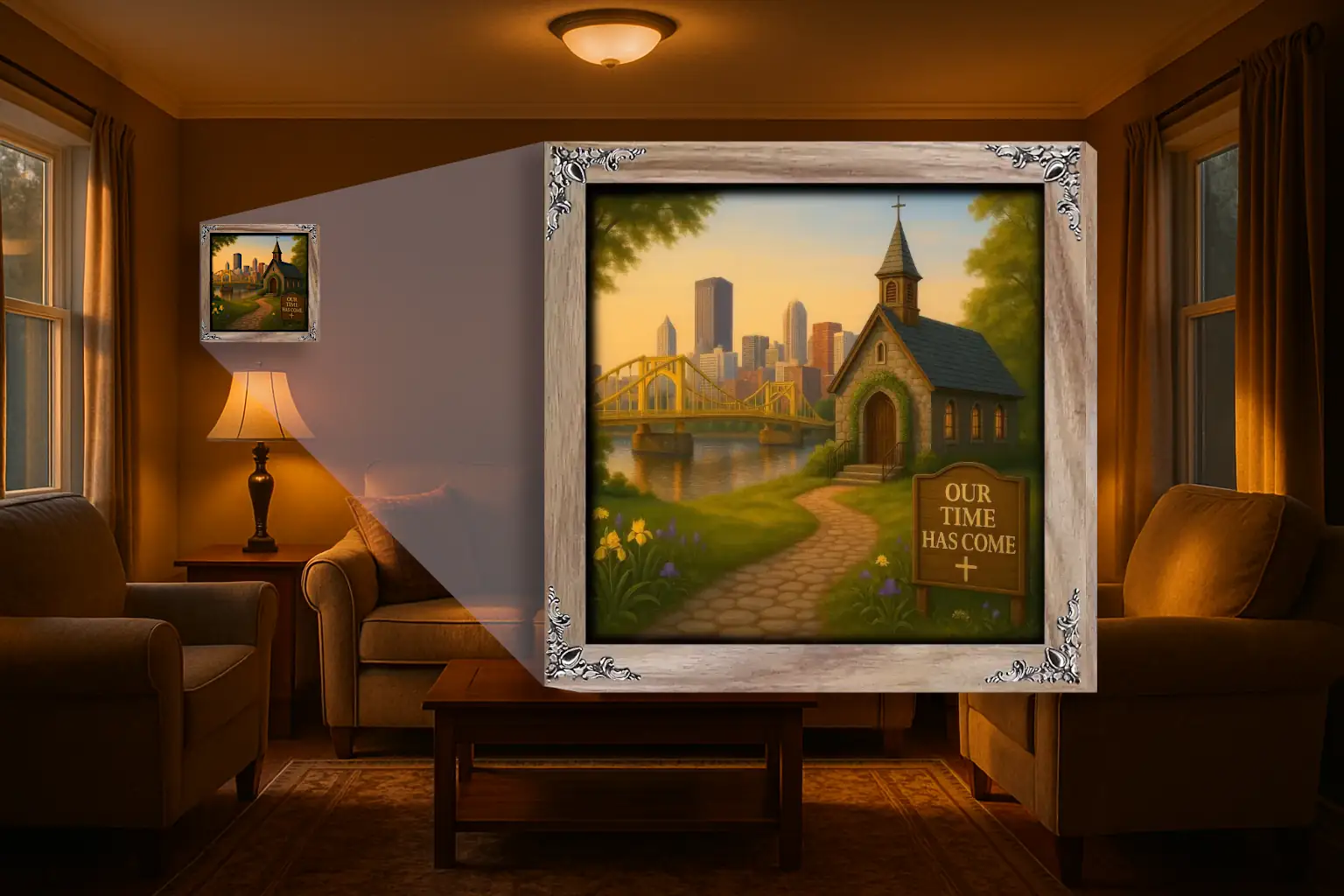 Our Time Has Come - Pennsylvania - Framed Christian Devotional Art (Square) - Image 4