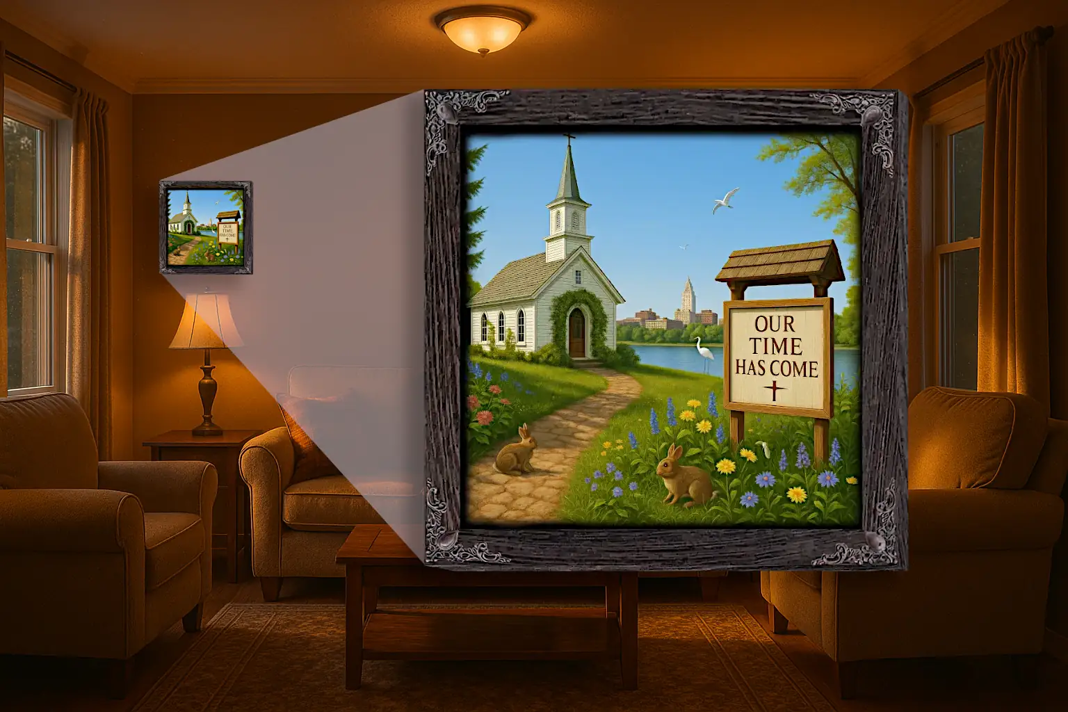 Our Time Has Come - Rhode Island - Framed Christian Devotional Art (Square) - Image 3