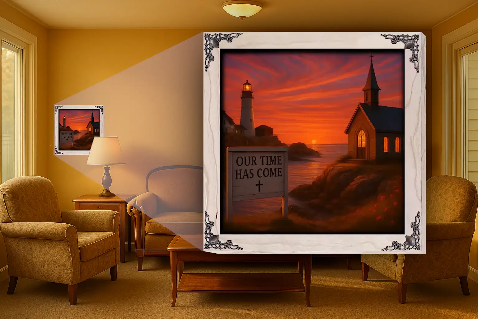 Our Time Has Come - Maine - Framed Christian Devotional Art (Square) - Image 3