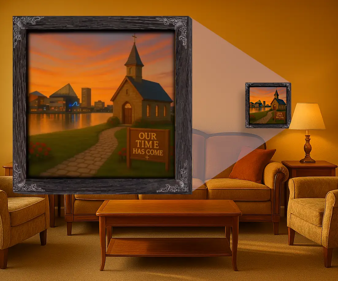Our Time Has Come - Maryland - Framed Christian Devotional Art (Square) - Image 4
