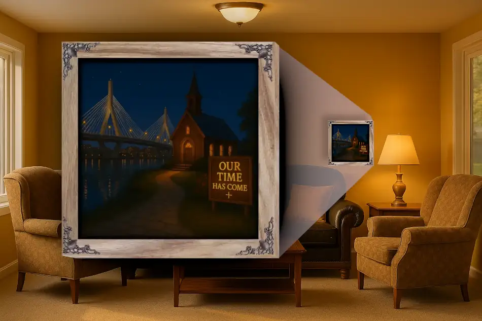 Our Time Has Come - Massachusetts - Framed Christian Devotional Art (Square) - Image 4