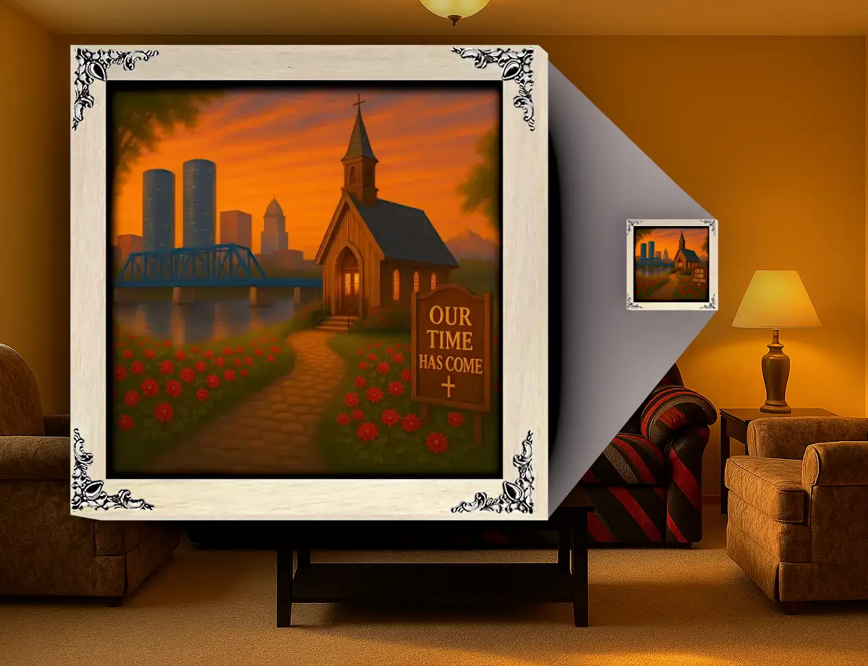 Our Time Has Come - Michigan - Framed Christian Devotional Art (Square) - Image 3