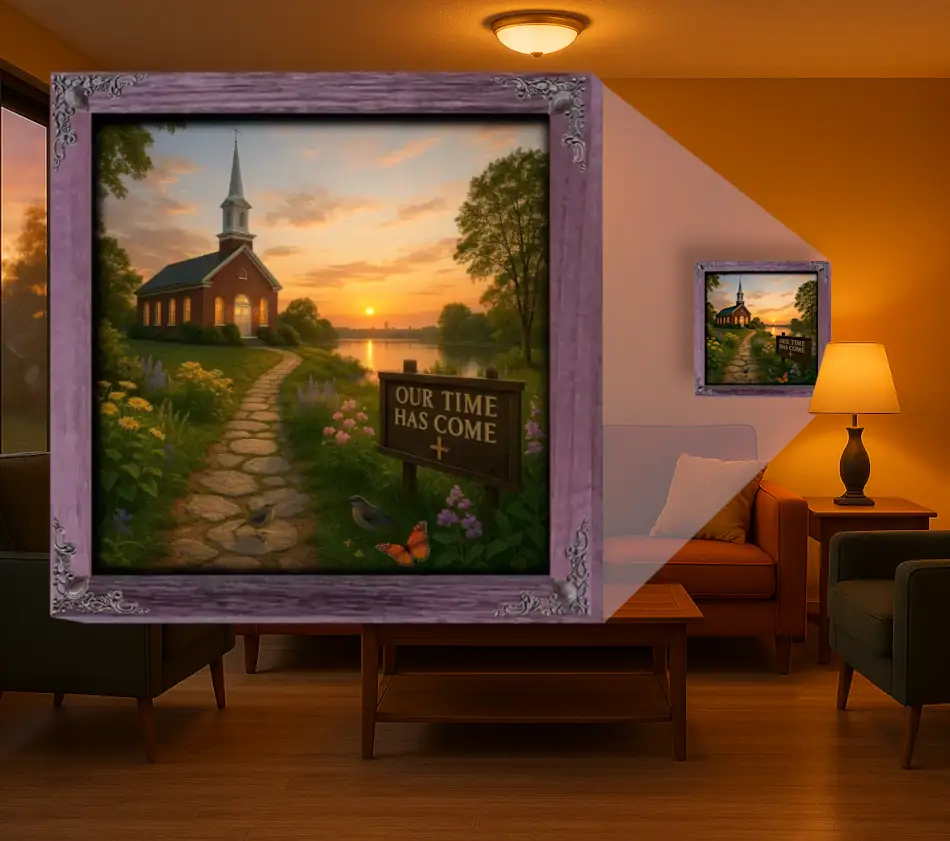Our Time Has Come - New Hampshire - Framed Christian Devotional Art (Square) - Image 4