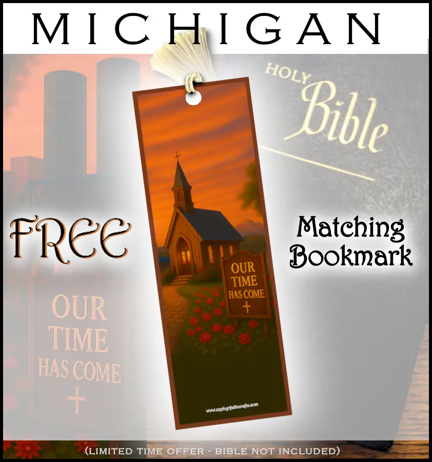 Our Time Has Come - Michigan - Framed Christian Devotional Art (Square) - Image 2