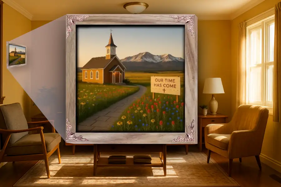 Our Time Has Come - Wyoming - Framed Christian Devotional Art (Square) - Image 4