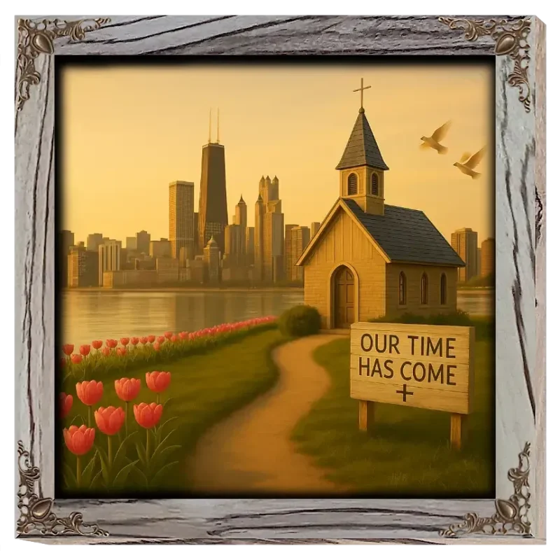 Zephyr Faith Crafts Custom Frame Square - The State Of Illinois - Product Image