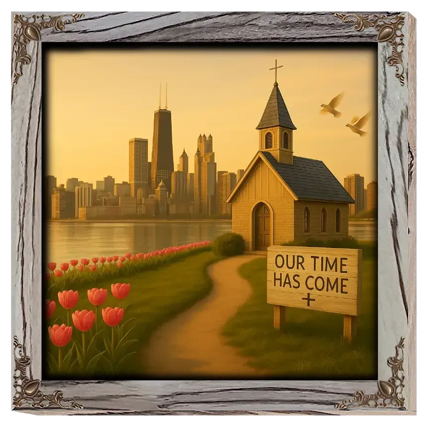 Zephyr Faith Crafts Custom Frame Square - The State Of Illinois - Product Image