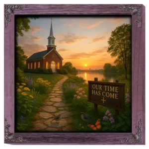 Our Time Has Come - New Hampshire - Framed Christian Devotional Art (Square)